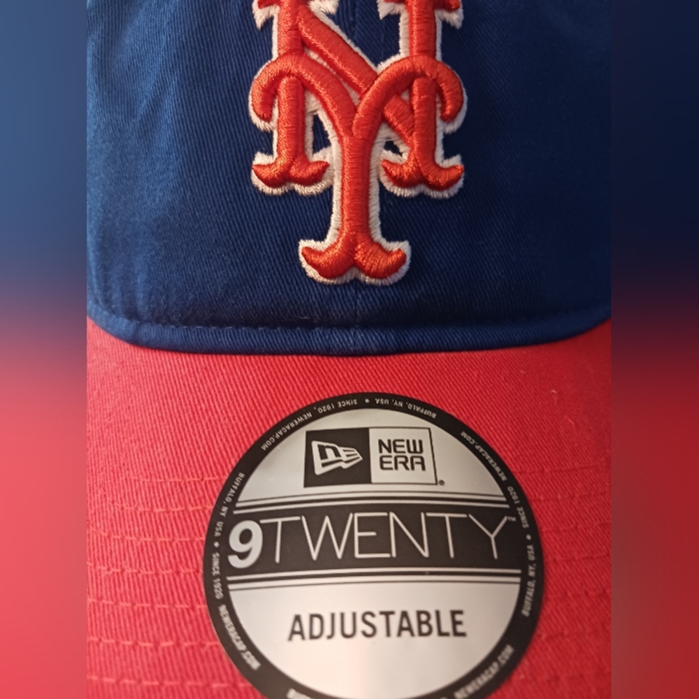 New York Mets , New Era Two-Tone 9TWENTY Hat - Royal/Orange, NEW - Picture 2 of 12